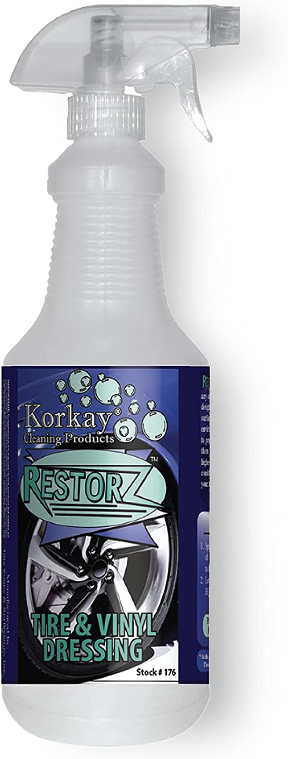 Korkay Restorz Tire & Vinyl Dressing, 32 oz Spray Bottle