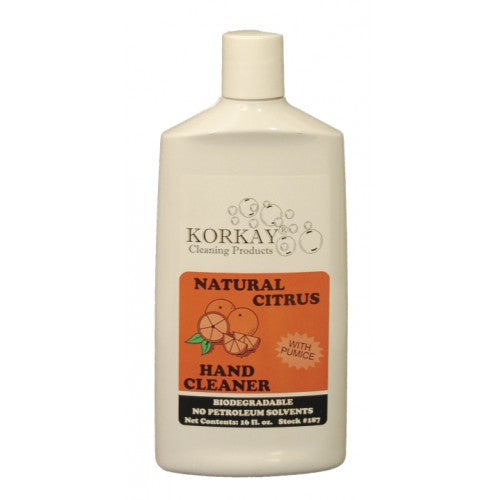 Korkay Citrus Hand Cleaner with Pumice, 16 oz Bottle