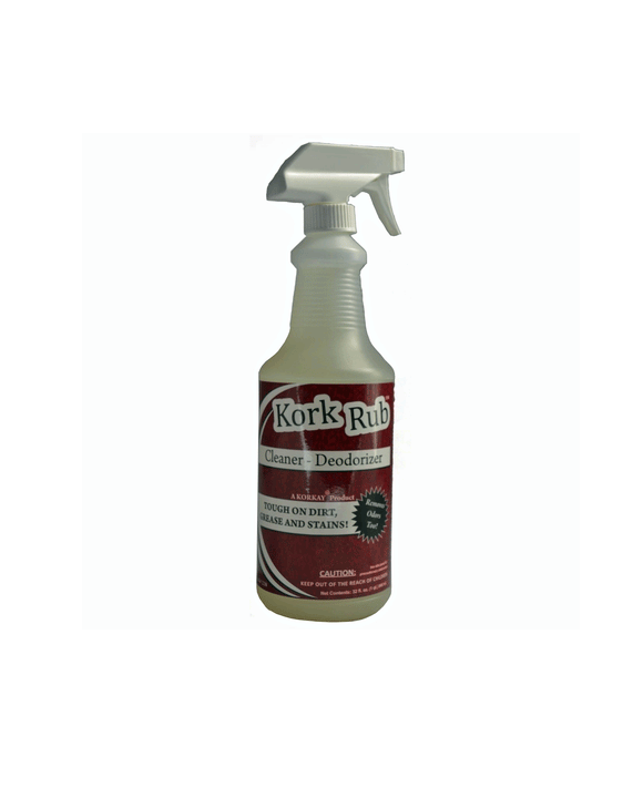 Korkay Kork Rub Cleaner Deodorizer, 32 oz Spray Bottle